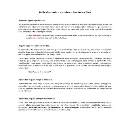 Orientações e guia sobre estudos