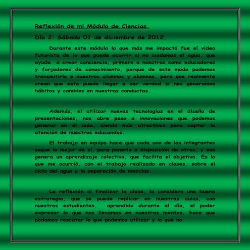 Reflexión de mi módulo de ciencias