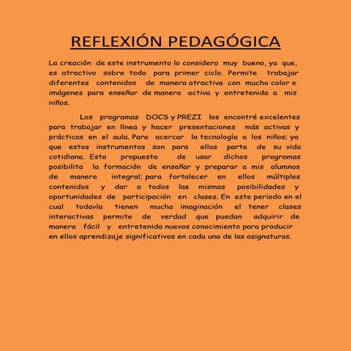 Reflexión de la práctica docente | PPTX