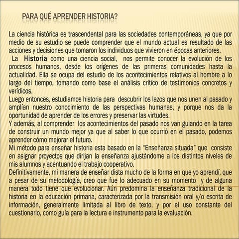Reflexión sobre mi práctica docente en historia