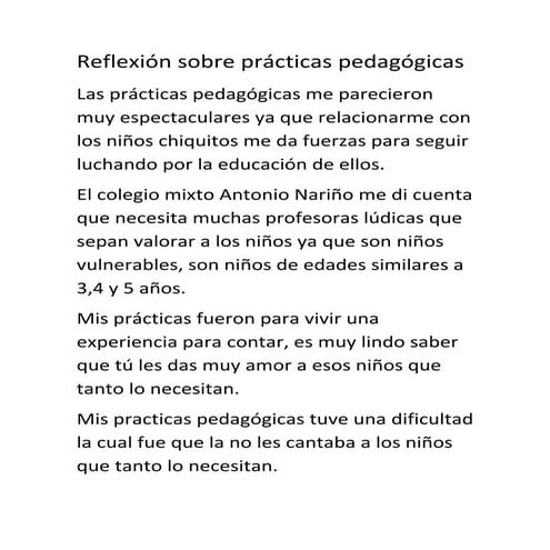 Reflexión de la práctica docente | PPTX
