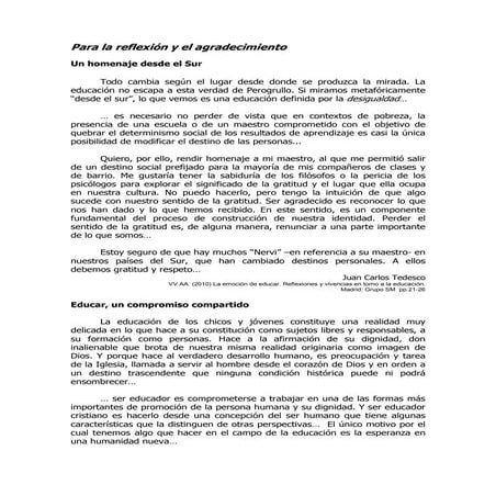 Reflexión y agradecimiento 2013