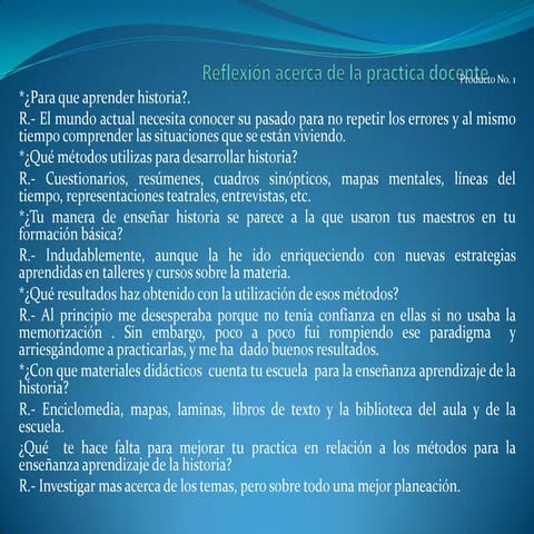 Reflexión de la práctica docente | PPTX