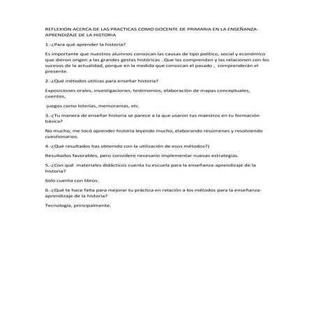 Reflexion acerca de la practica docente | PPTX