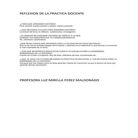 Reflexión de la práctica docente | PPTX
