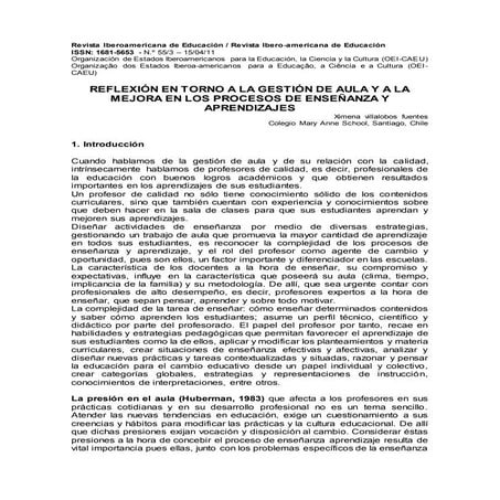 Reflexion en torno a la gestión del aula