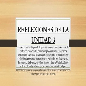 Reflexiones de la unidad 3