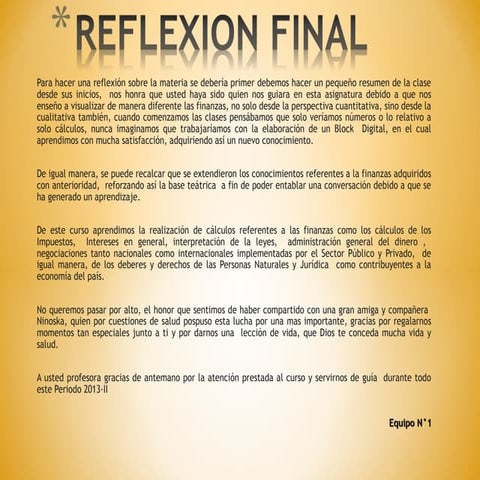 Reflexion final | PPT