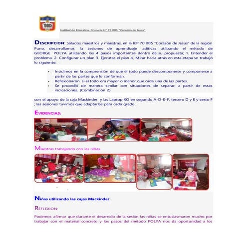 Reflexión del proyecto educativo