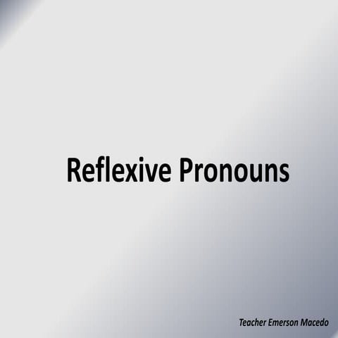 Reflexive Pronouns
