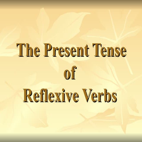 Reflexive Verbs in Spanish | PPT
