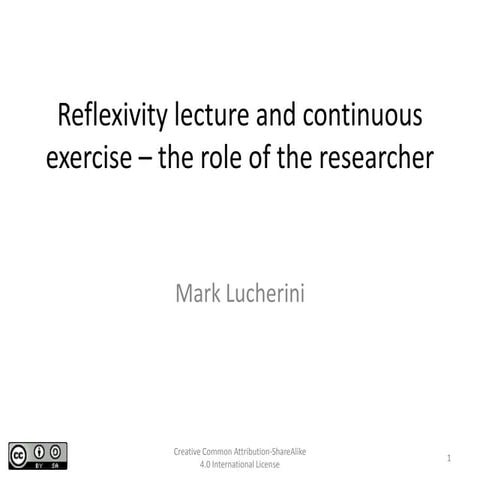 Reflexivity lecture and continuous exercise