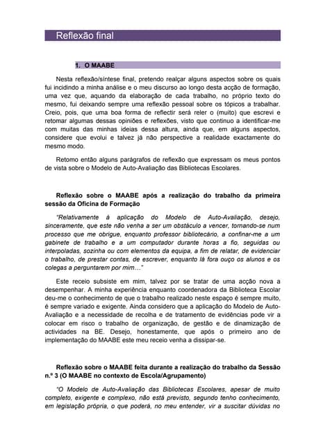 Reflexão Final