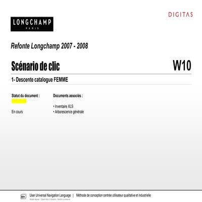 Refonte longchamp 2007 wireframes parcours utilisateur