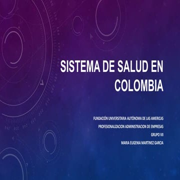 Reforma a la salud en colombia | PPTX