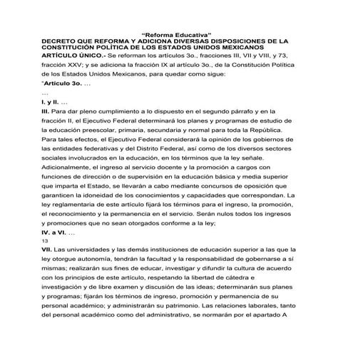 Ley reformatoria a la ley orgánica de educación intercultural | PDF