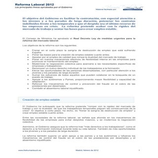 Reforma laboral 2012