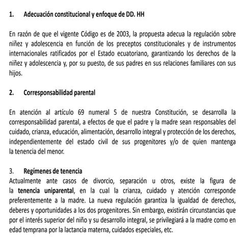 Reformas al Código de la Niñez - Coparentalidad