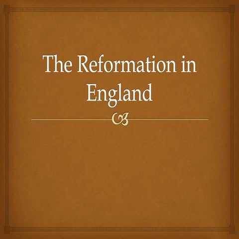 The Reformation in England