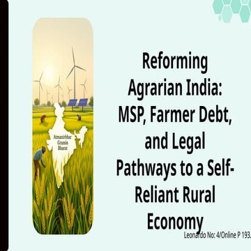 Reforming Agrarian India_ MSP, Farmer Debt, and Legal Pathways to a Self-Reli...
