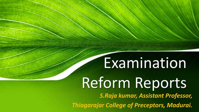 Examination Reform Reports