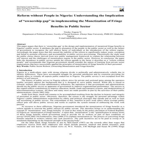 Reform without people in nigeria  understanding the implication of  ownership...