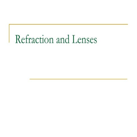 Refraction and lenses
