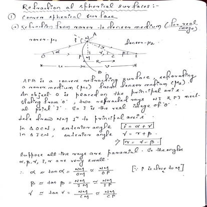 Refraction at spherical surfaces.pdf class 12 | PDF
