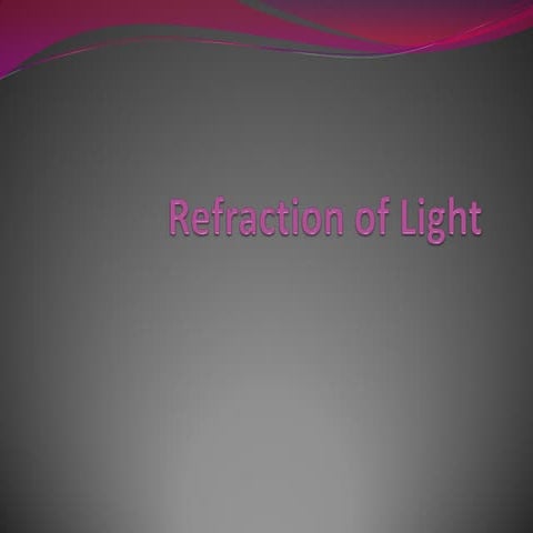 Refraction of light