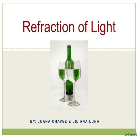 Refraction of light