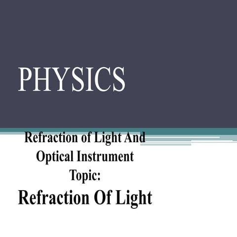Refraction of light
