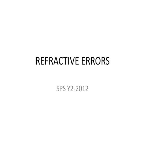 Refractive errors
