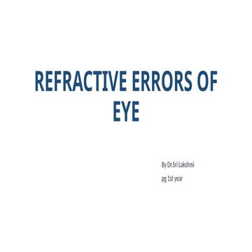 REFRACTIVE ERRORS OF EYE AND THEIR CORRECTIONS | PPTX