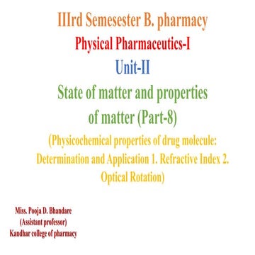 State of matter and properties  of matter (Part-8)(Physicochemical propertie...