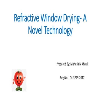 Refractive window drying - a novel technology | PDF