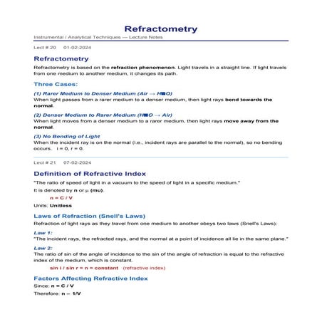 Refractometry | PPTX