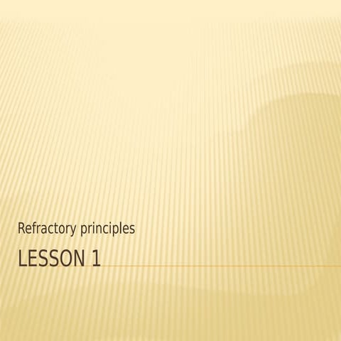 Refractories lesson introduction slidesh