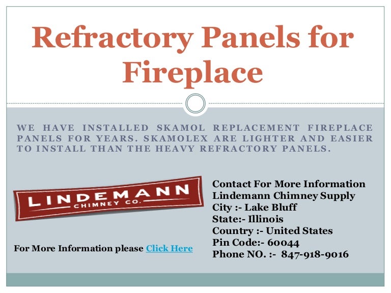 Refractory panels for fireplace