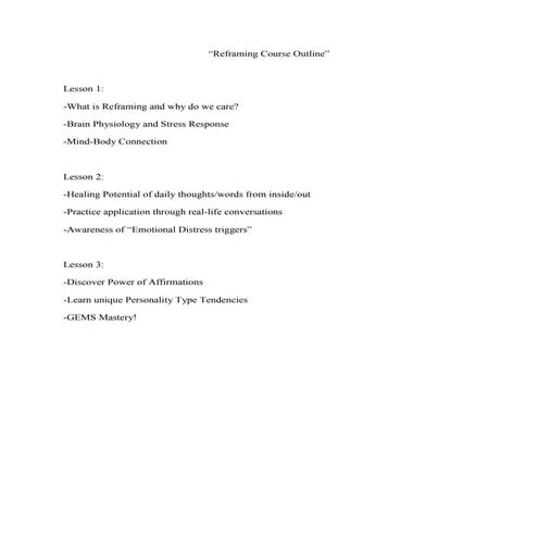 Reframing course outline | DOCX