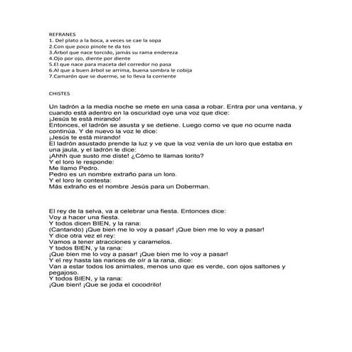 Refranes para niños