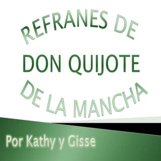 Refranes de Don Quijote de la Mancha