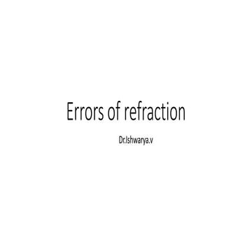 REFRATIVE ERROR BASICS FOR MEDICAL AND NURSING STUDENTS | PDF | Eye and ...