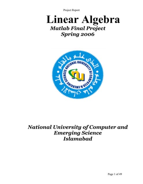 NUmerical Project Refrence Report