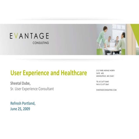 Refresh Portland - User Experience and Healthcare