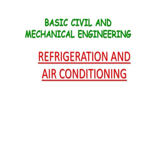 Refrigeration and air conditioning