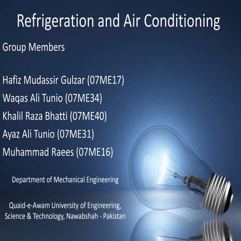 Refrigeration and air conditioning (21 10-10)