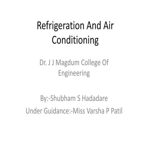 Refrigeration and air conditioning ppt