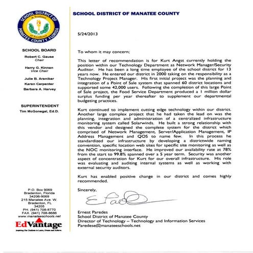 Fiserv Reference letter kurt angst jim weber | PDF