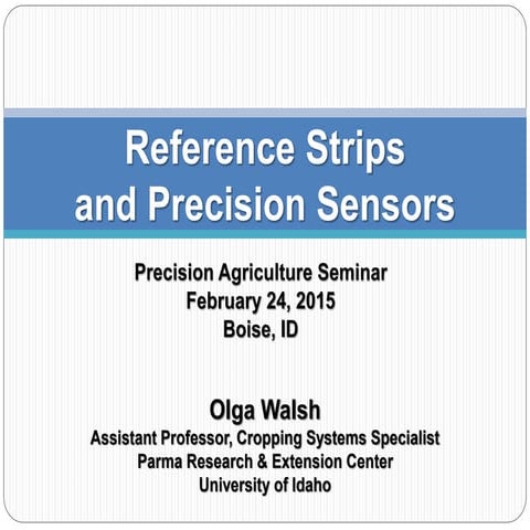 Reference Strips and Precision Sensors for Nitrogen Management