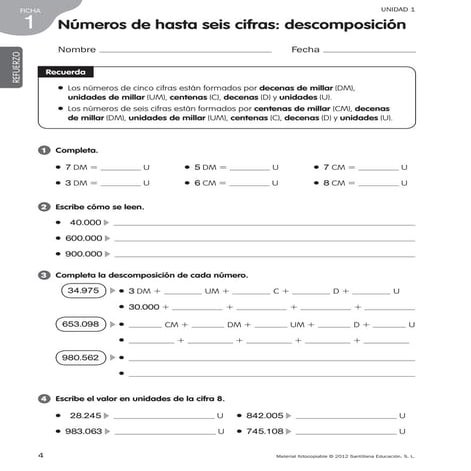 3º prim matematicas refuerzo y ampliacion santillana | PDF